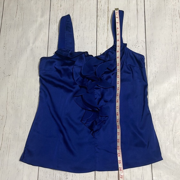 White House Black Market Blue Ruffle Cami - Picture 7 of 7